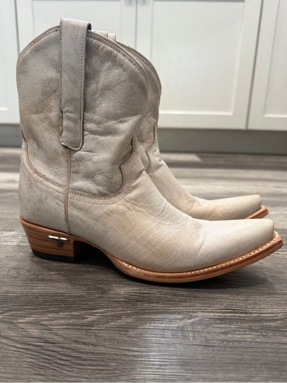 Lane boots- Emma Jane Ceramic Crackle Western Ankle Booties